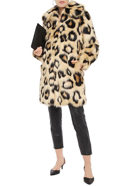 michael kors blue and black leopard faux fur coat womens|Michael Kors Women's Faux Fur Coats & Jackets .